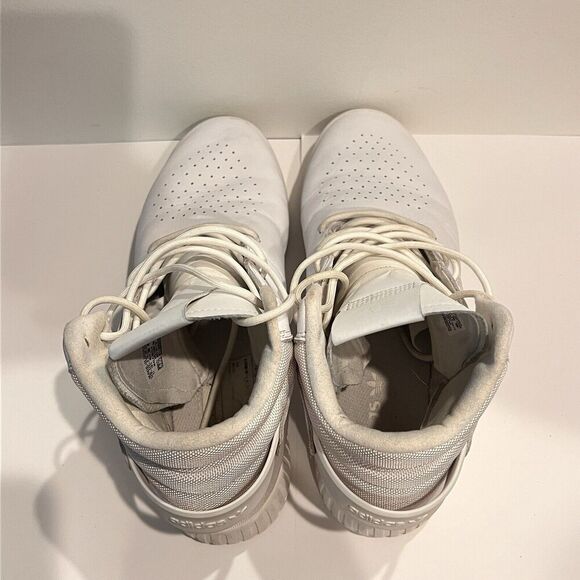 Adidas White Tubular Invader Sneakers Mens 11 S81794 Basketball Shoes Leather - Picture 8 of 10